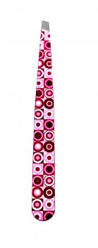 Augenbrauenpinzette pink circles 9,5 cm