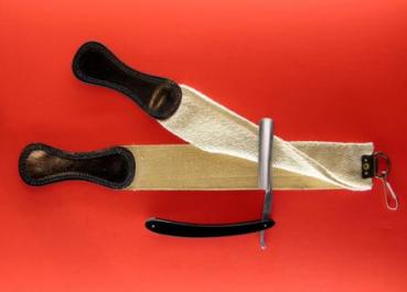 Throat Cut Razor Classic-Design 3/8" and leather
