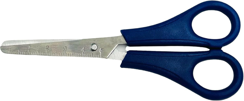 Craft scissors 13 cm with engraved measurement markings for school, office and household