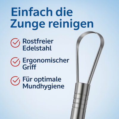 Zungenreiniger Edelstahl – Hochwertiger Zungenschaber für Tägliche Mundpflege – Robust, Hygienisch, Nachhaltig